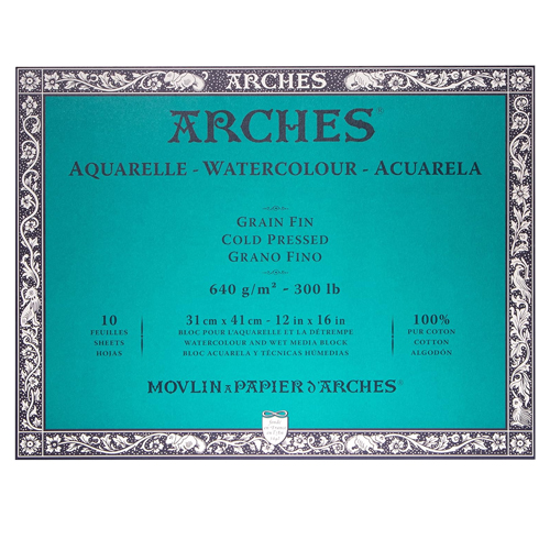 Arches Watercolor Block 140lb Hot Press 9 x 12 - 3700417114709