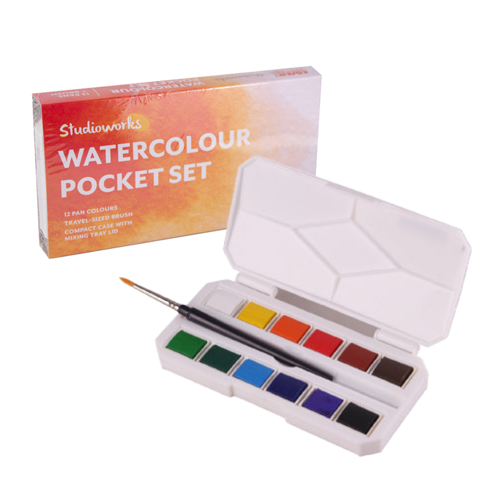 Above Ground Studioworks Watercolour 12-Pan Set with Brush