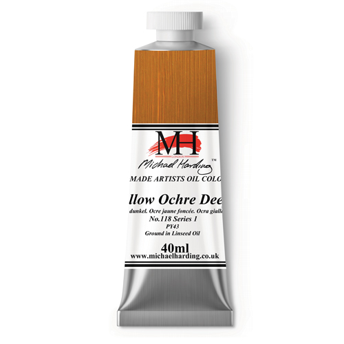 Michael Harding Artists Oil Colours - Yellow Ochre Deep (N0. 118) - 40ml