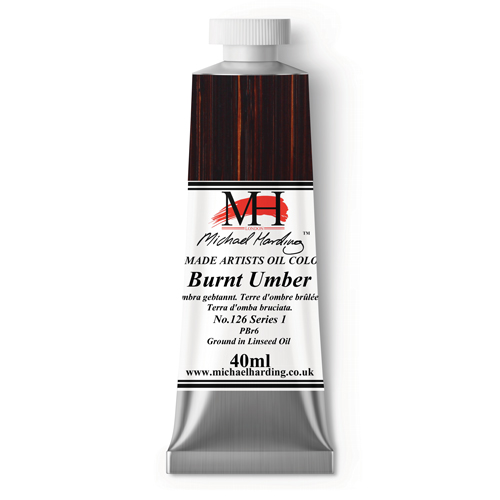 Michael Harding Artists Oil Colours - Burnt Umber (No. 126) - 40ml