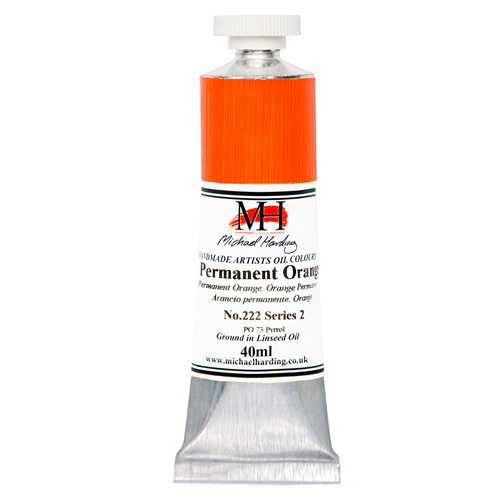 Michael Harding Artists Oil Colours - Permanent Orange (No.222) - 40ml