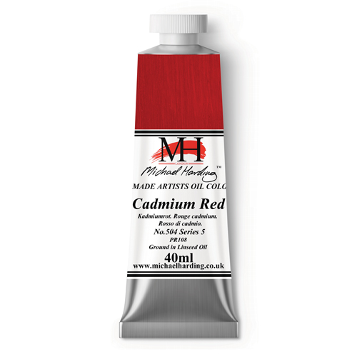 Michael Harding Artists Oil Colours - Cadmium Red (No. 504) - 40ml