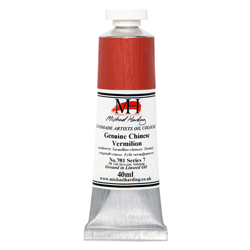 Michael Harding Artists Oil Colours - Genuine Chinese Vermilion (No. 701) - 40ml