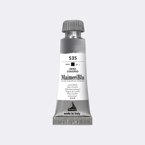 Maimeri Blu Watercolour - Ivory Black - 12ml