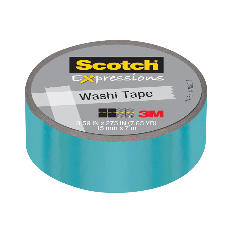 Scotch Expressions Washi Tape - 15mm x 7m - Iridescent Blue