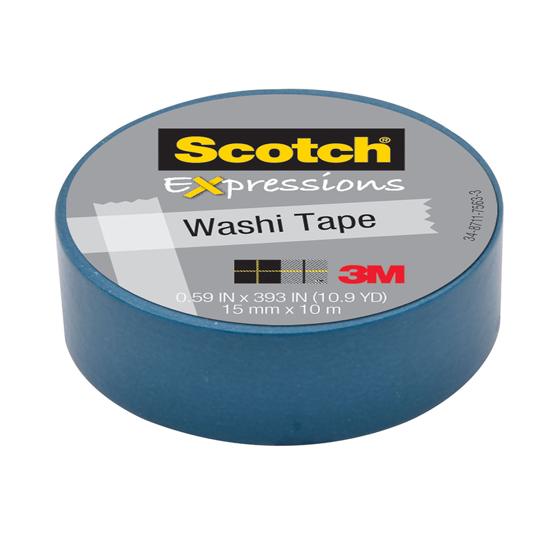 Scotch Expressions Washi Tape - 15mm x 10m - Blue