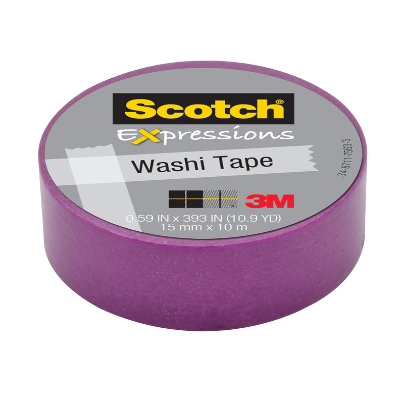 Scotch Expressions Washi Tape - 15mm x 10m - Purple