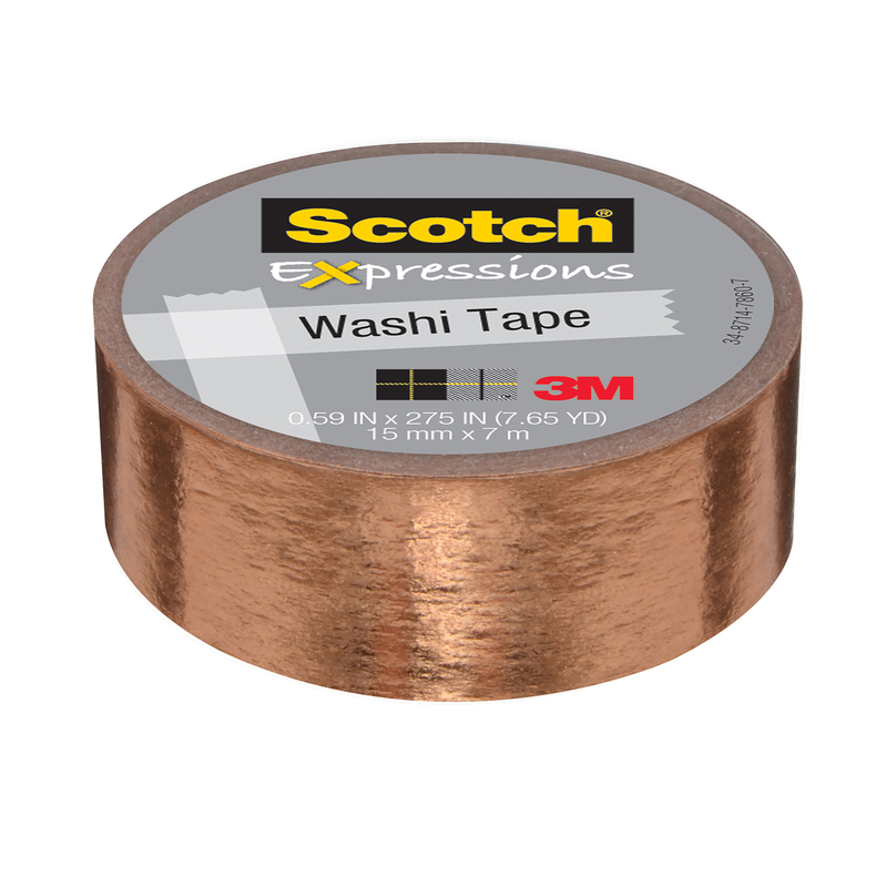 Scotch Expressions Washi Tape - 15mm x 7m - Copper Foil