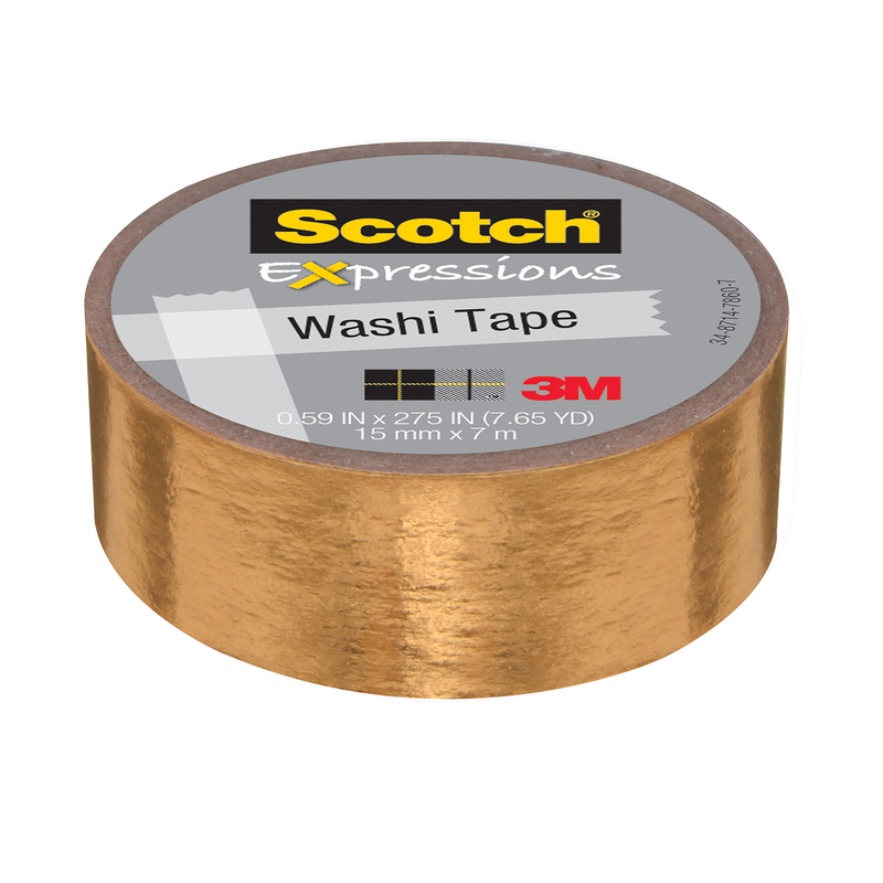 Scotch Expressions Washi Tape - 15mm x 7m - Gold Foil