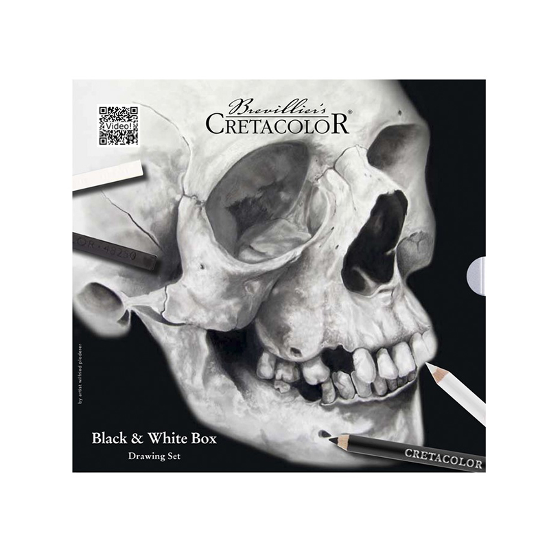 Cretacolor - Skull Edition Black & White Drawing Box Set 