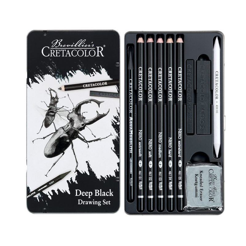 Cretacolor - Deep Black Drawing 10-Piece Set