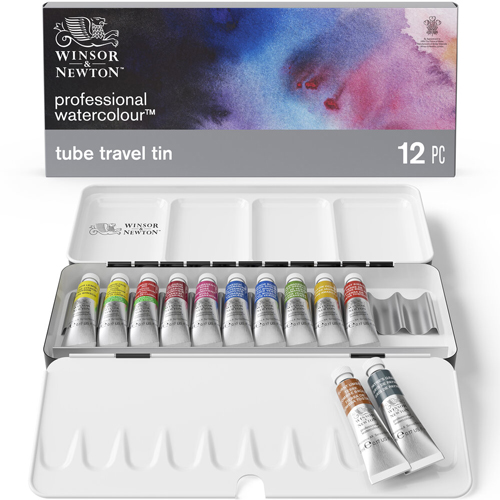 Winsor & Newton Professional Watercolour - Tube Travel Tin Set of 12
