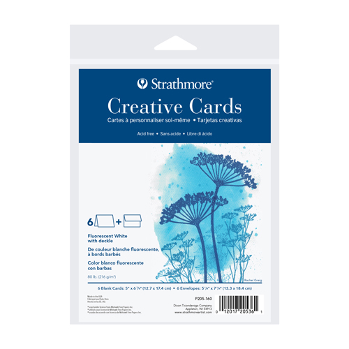 Strathmore Creative Cards - 5" x 6.9" - Pack of 6 - White Deckle