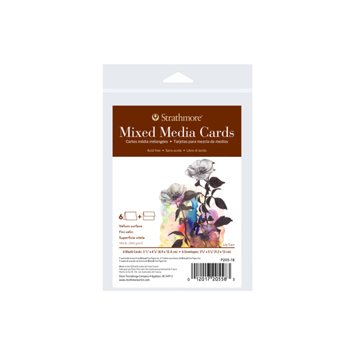Strathmore Mixed Media Cards - 3.5" x 4.9" - Pack of 6
