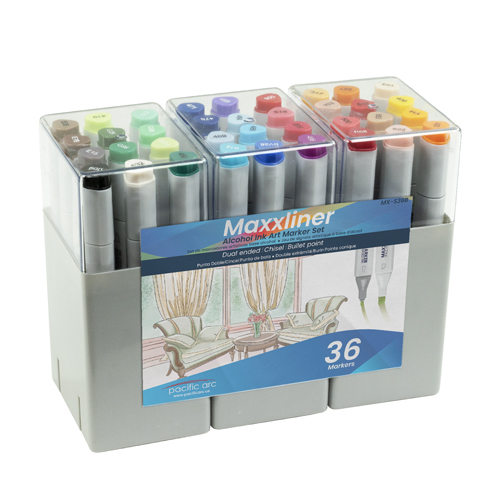 Pacific Arc MaxxLiner Art Markers - Set of 36