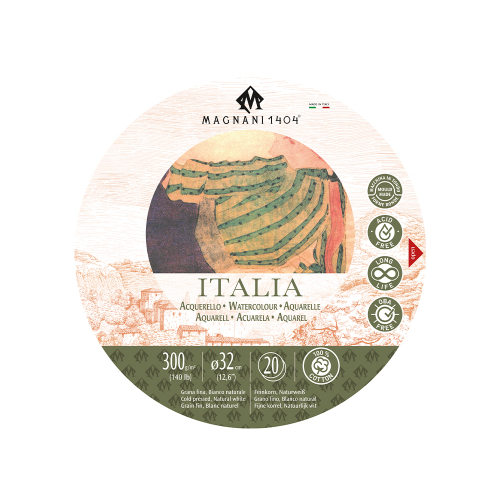 Magnani Italia Watercolour Block - Cold Pressed - 300gsm - Round 12.6" 