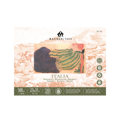 Magnani Italia Watercolour Block - Cold Pressed - 300gsm - 9" x 12"