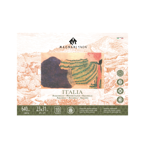 Magnani Italia Watercolour Block - Cold Pressed - 640gsm - 9" x 12"