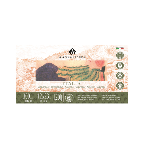 Magnani Italia Watercolour Block - Cold Pressed - 300gsm - 4" x 9"