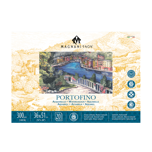 Magnani Portofino Watercolour Block - Hot Pressed - 300gsm - 14" x 20" 