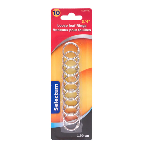 Selectum Loose Leaf Snap Rings - 3/4", 10-pack