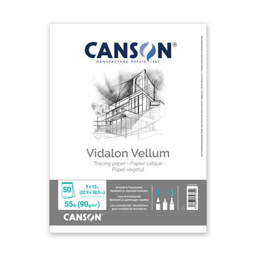 Canson Vidalon Vellum Pad - 9" x 12", 50 sheets