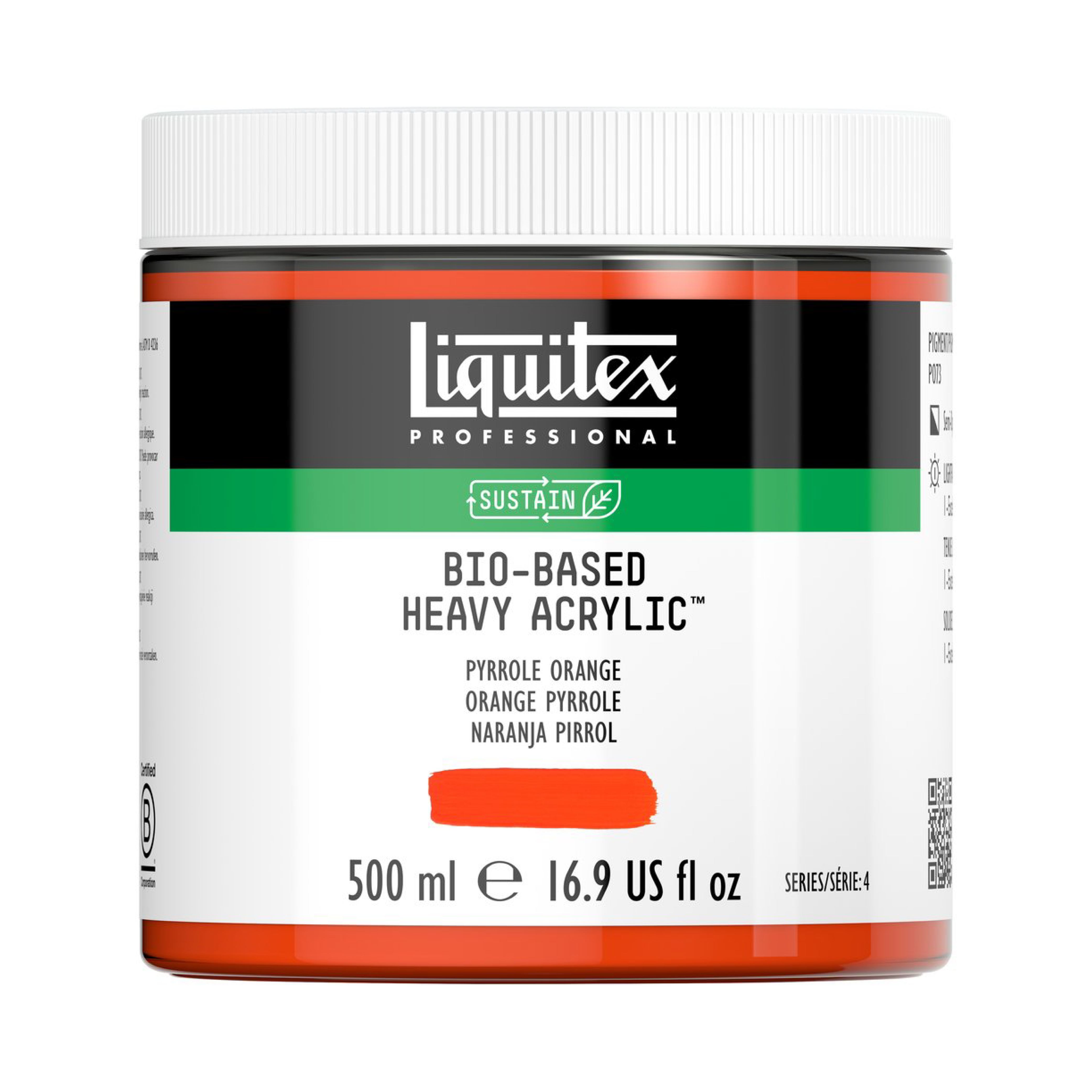 Liquitex Bio-Based Heavy Acrylic 500ml - Pyrrole Orange