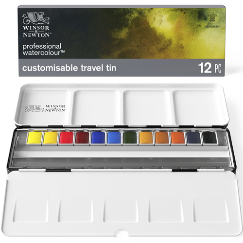 Winsor & Newton Professional Watercolour - Customisable Travel Tin Set of 12