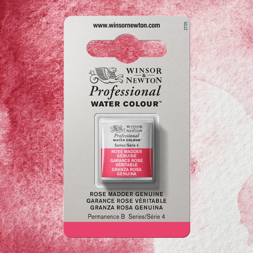 Winsor & Newton Professional Watercolour - Rose Madder Genuine - Half Pan