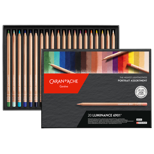 Caran DAche Luminance 6901 - Portrait Assortment - Coloured Pencil Box of 20