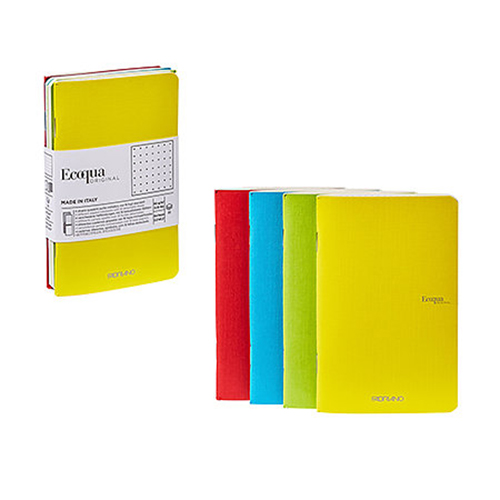 Ecoqua Pocket Notebook Set - Blank 4-Pack Spring