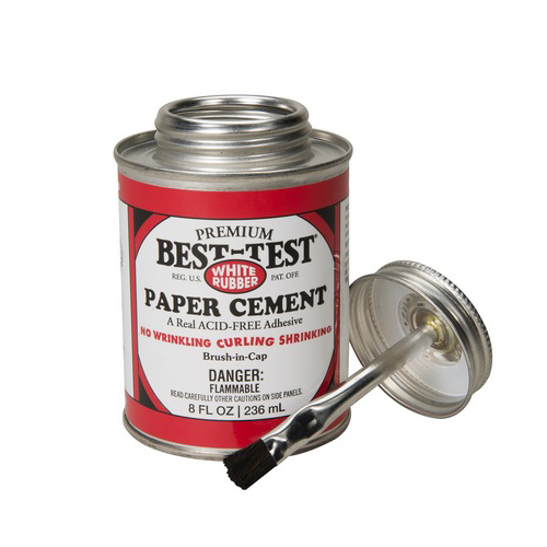 Best-Test White Paper Cement - 8oz Can with Brush