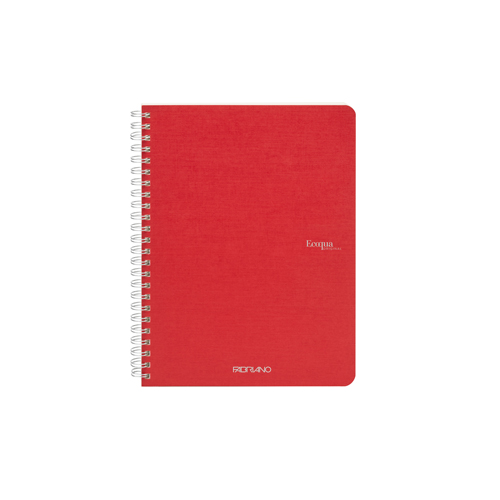 Ecoqua Spiral-Bound 5.8" x 8.3" Notebook Grid - Red