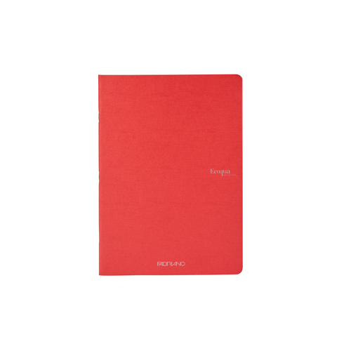 Ecoqua Staple-Bound 8.25" x 11.7" Notebook Grid - Red