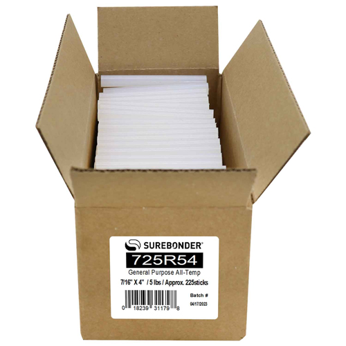 Surebonder Standard Hot Glue Sticks - 7/16" x 4" | 5 Lb Box