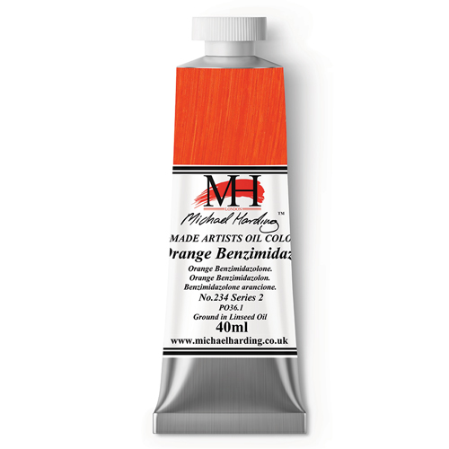 Michael Harding Artists Oil Colours - Orange Benzimidazolone (No. 234) - 40ml