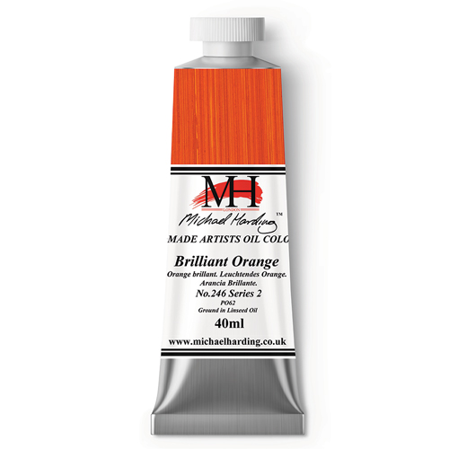 Michael Harding Artists Oil Colours - Brilliant Orange (No. 246) - 40ml