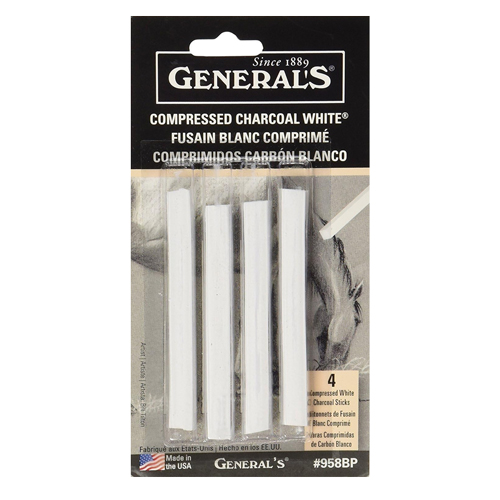 Generals Compressed Charcoal - White, 4-pack