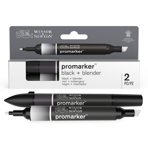 Winsor & Newton ProMarker - Black & Blender Set