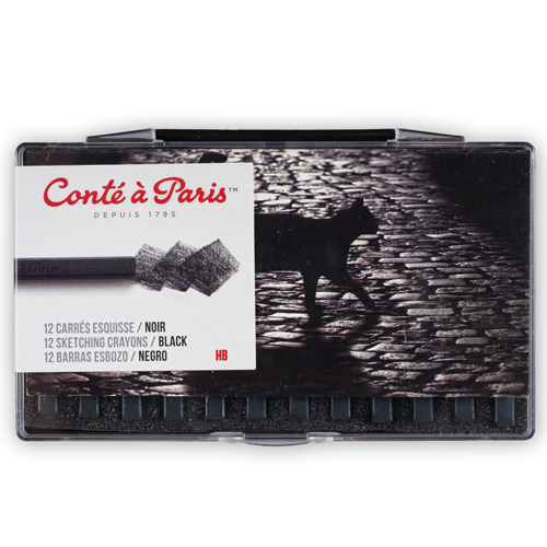 Cont&eacute; &agrave; Paris 2460 Crayon - Black HB - 12-Pack