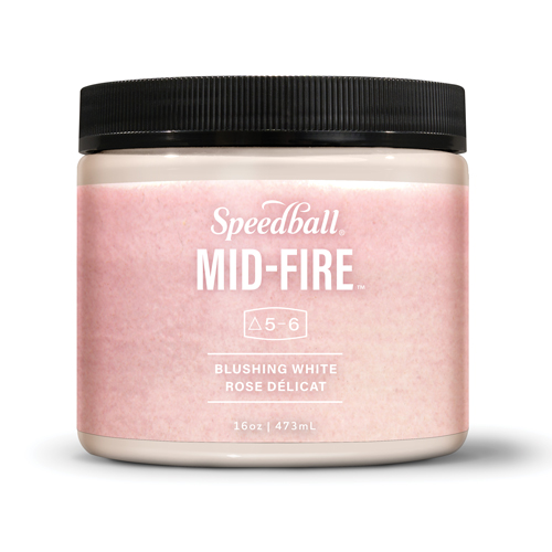 Speedball Mid-Fire Glaze - Blushing White - 16oz