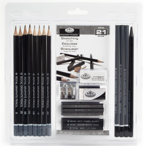 Essential Sketch & Draw Set - 21 Pieces