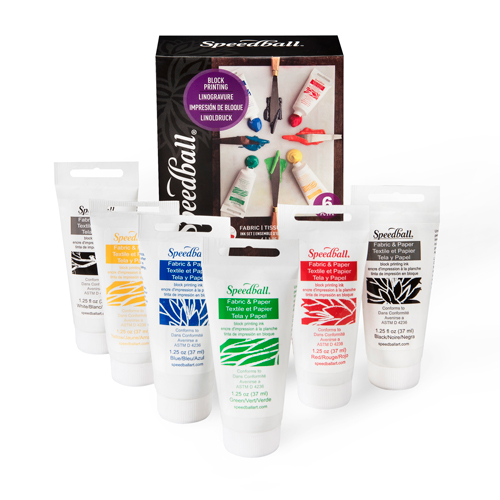 Speedball Fabric Block Printing Printing Ink Set - 6 x 1.25 oz