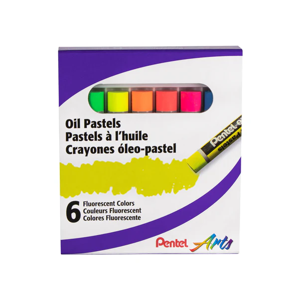 Pentel Arts Fluorescent Oil Pastel 6 Colour Set