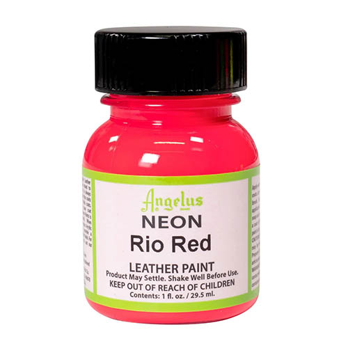 Angelus Neon Acrylic Leather Paint 1oz  Rio Red