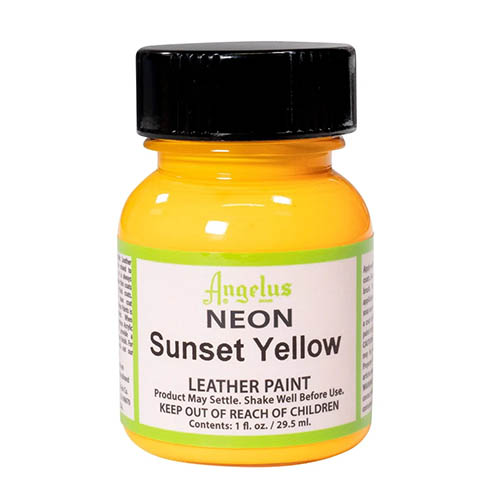 Angelus Neon Acrylic Leather Paint 1oz  Sunset Yellow