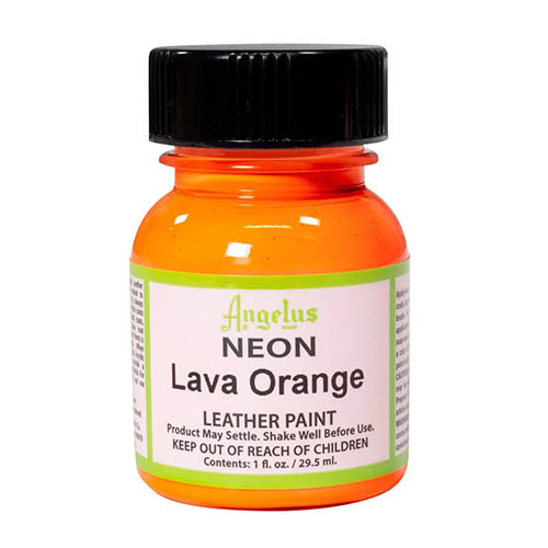 Angelus Neon Acrylic Leather Paint 1oz  Lava Orange