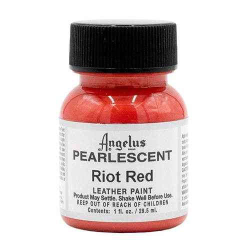 Angelus Pearlescent Acrylic Leather Paint 1oz  Riot Red