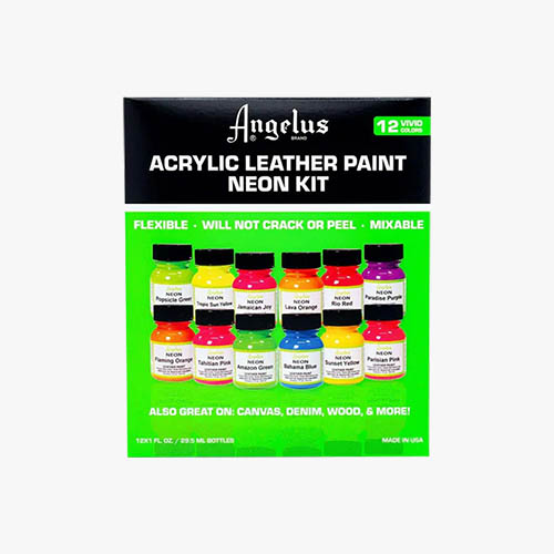 Angelus Acrylic Leather Paint - Neon Kit