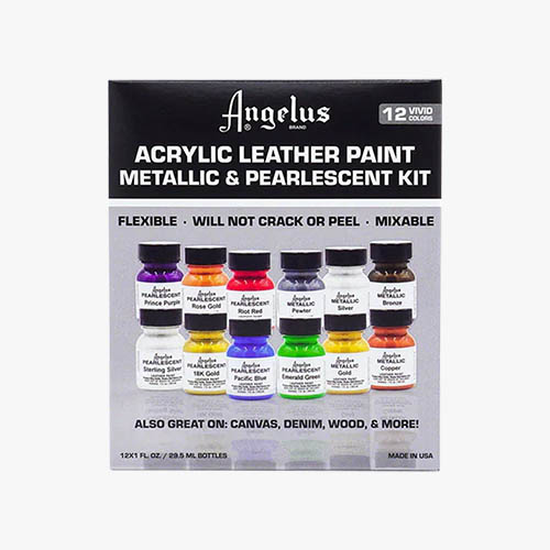 Angelus Acrylic Leather Paint - Pearlescent and Metallic Kit